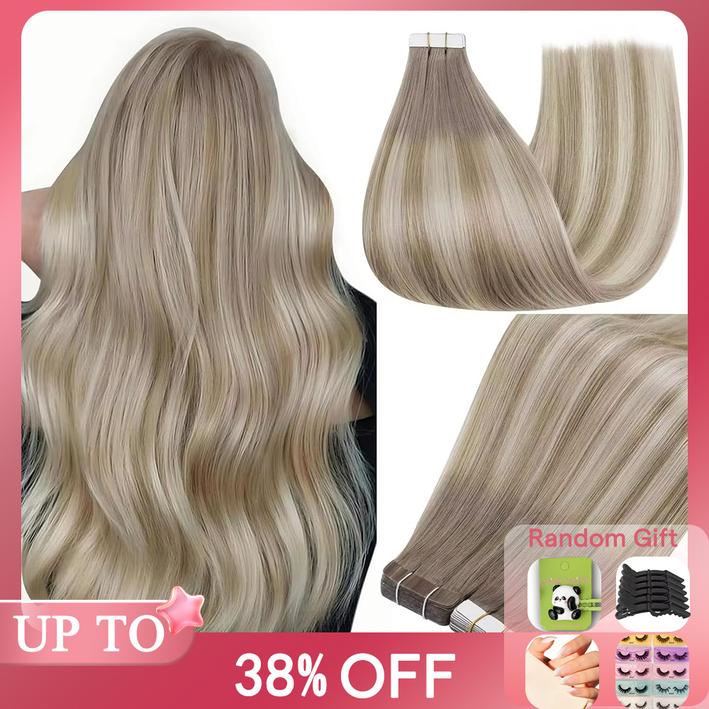Invisible Tape In Extensions Real Hair - Полный блеск Лента для наращивания человеческих