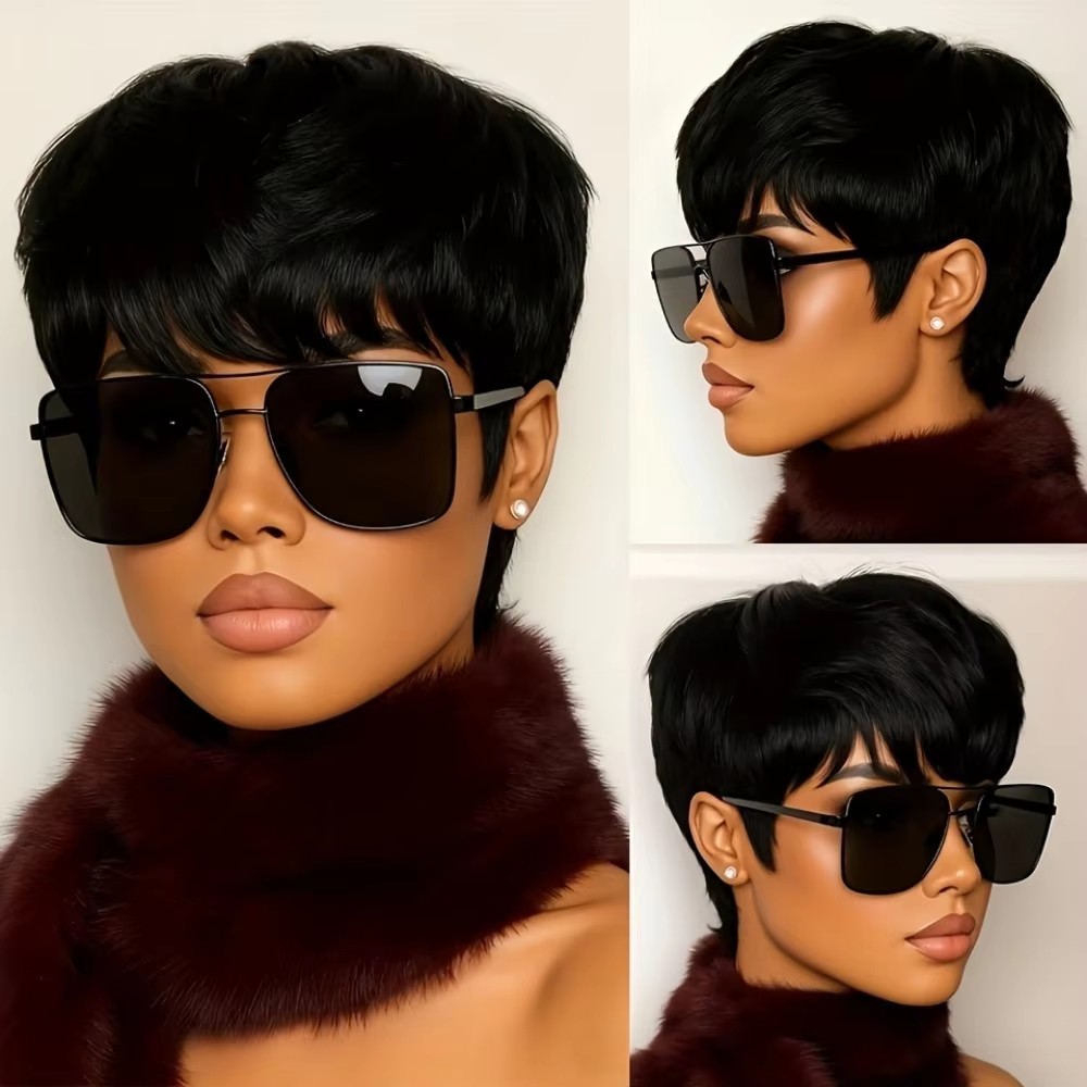 Short Pixie Cut Wig Human Hair Cheap - Женский короткий парик из натуральных волос,