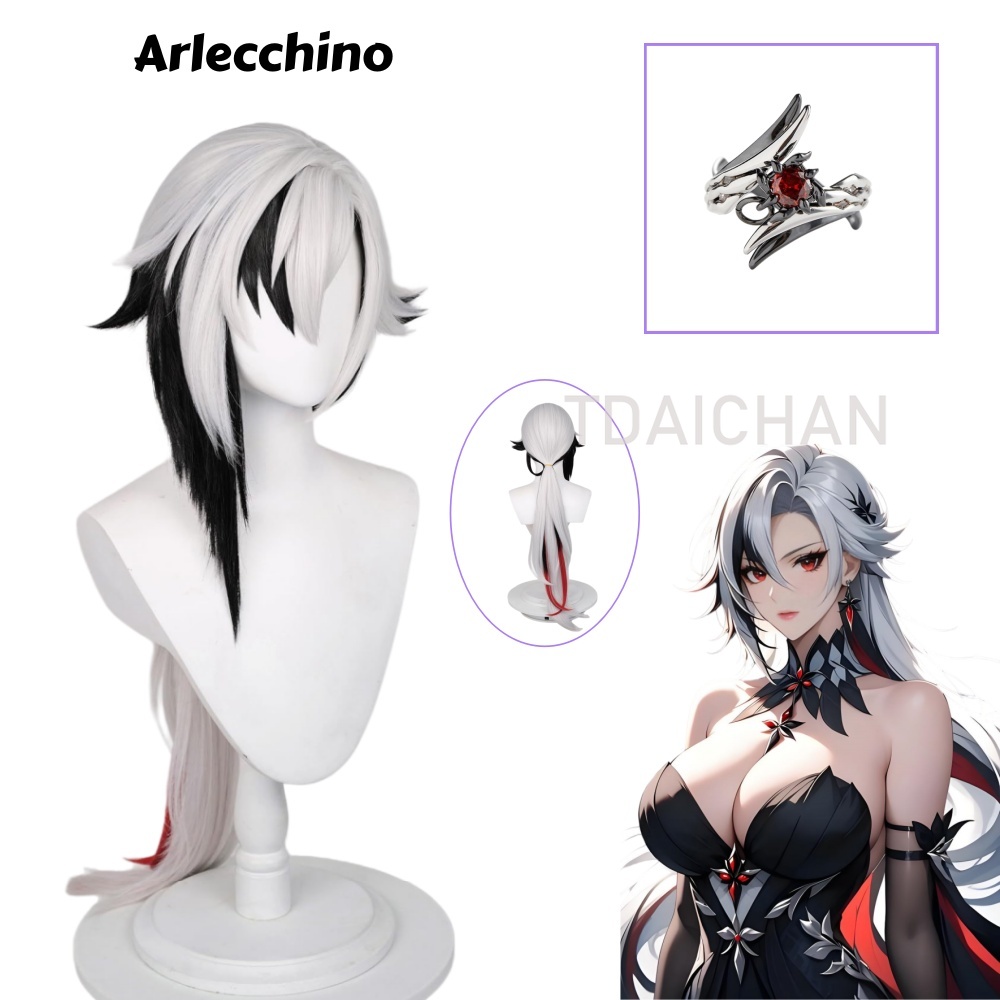 Synthetic Wigs - Парик для косплея Арлекино из Genshin