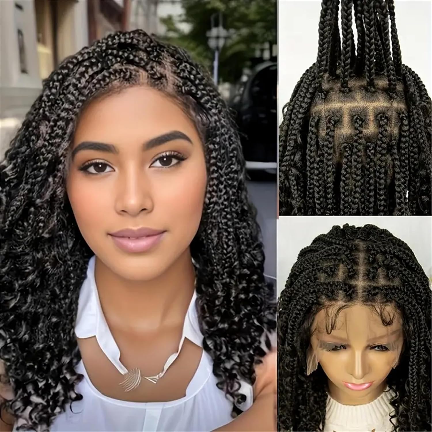 Synthetic Braided Wigs For Black Women - Парик с короткими безузловыми косичками 14/16/18
