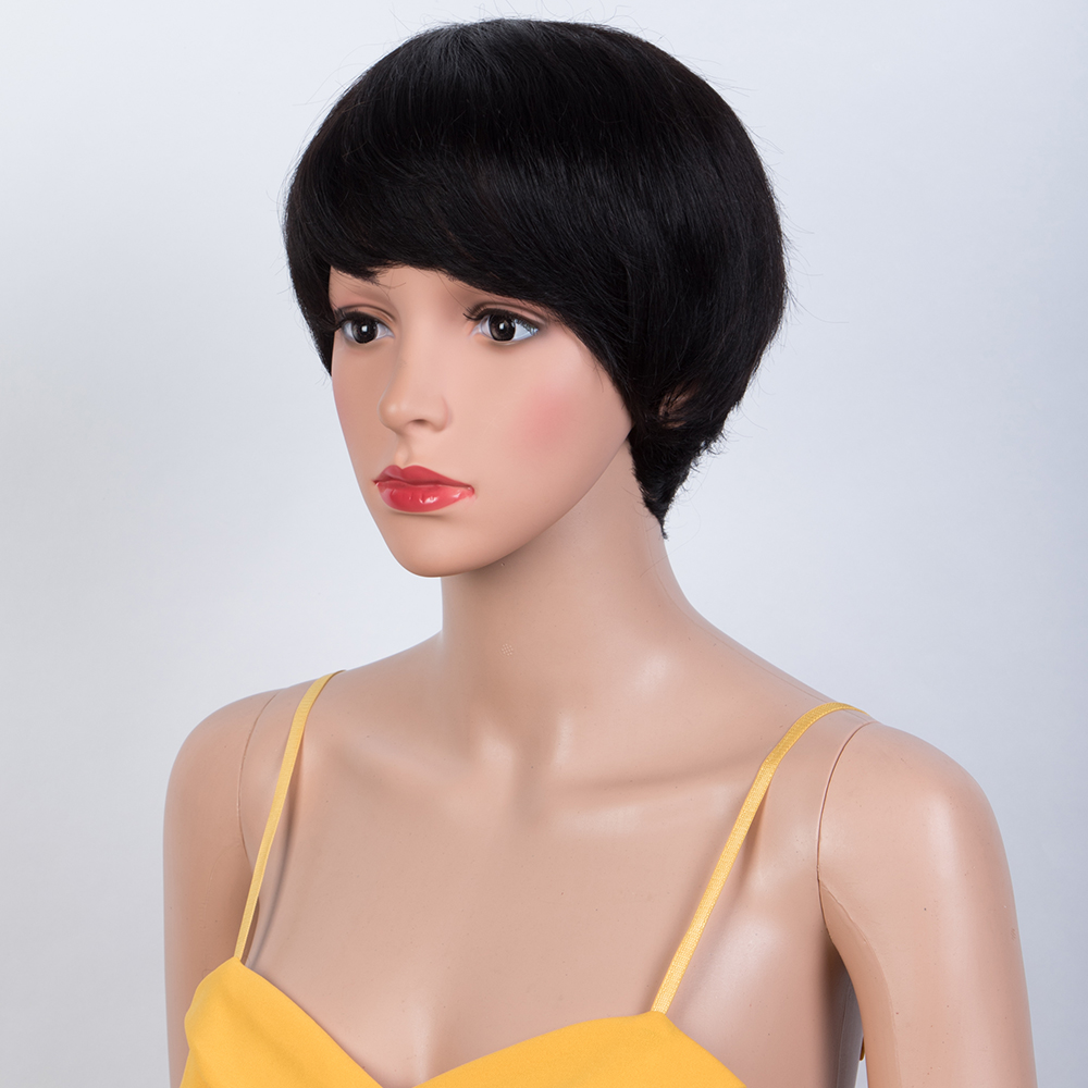 Короткий прямой парик-каре, па – обзор и цена Short Pixie Cut Wig Human Hair Cheap