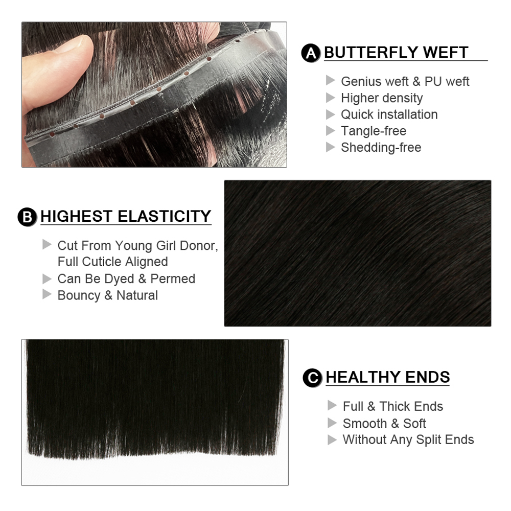 Наращивание волос Luxury Butte – обзор и цена Invisible Tape In Extensions Real Hair