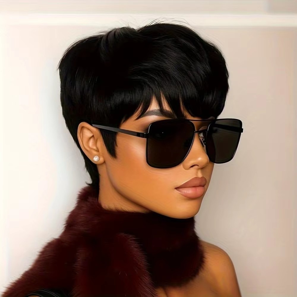 Женский короткий парик из нату – обзор и цена Short Pixie Cut Wig Human Hair Cheap