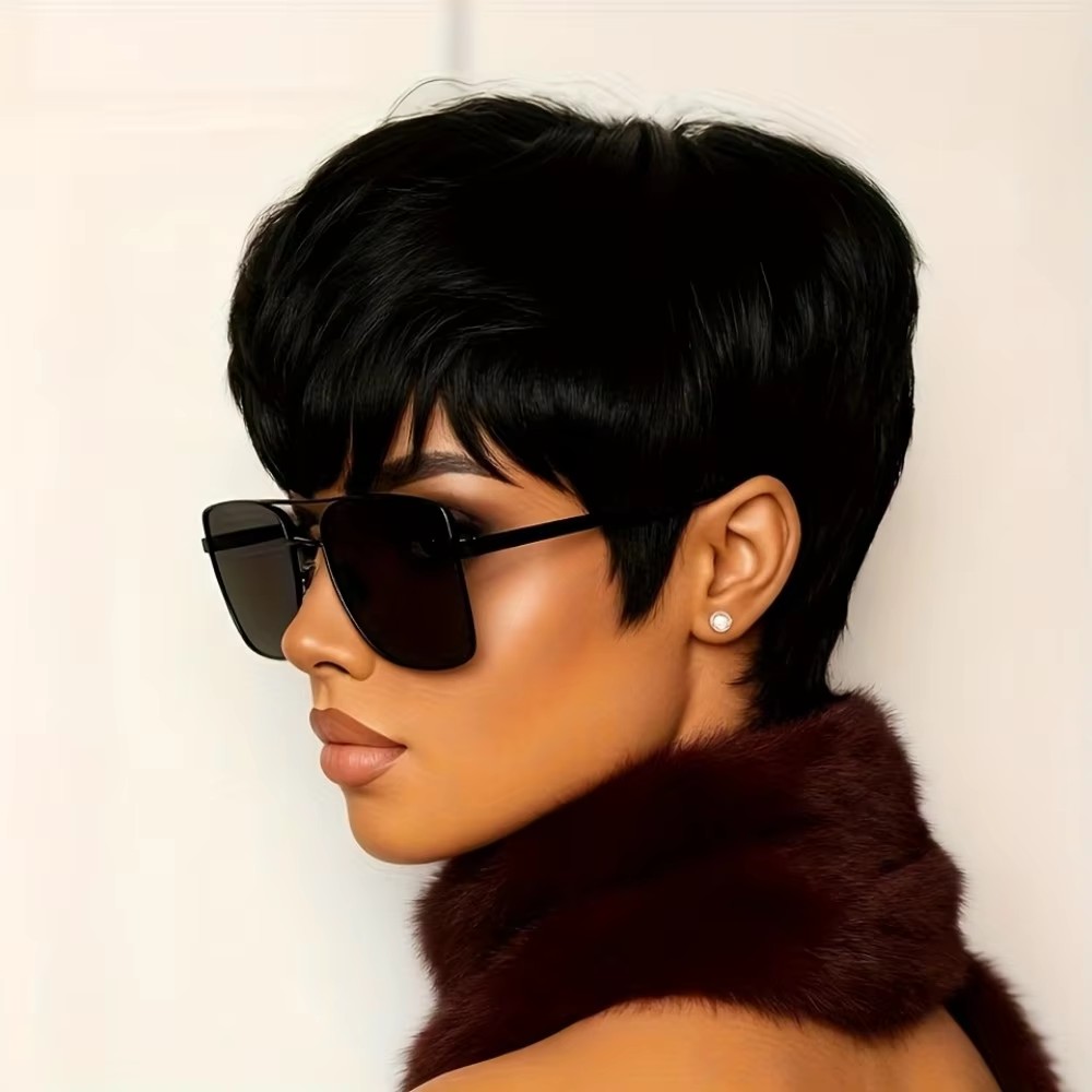 Женский короткий парик из нату – обзор и цена Short Pixie Cut Wig Human Hair Cheap