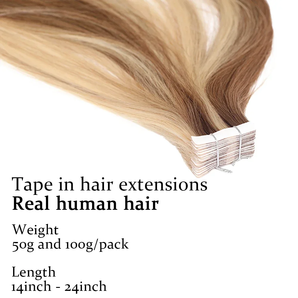 Накладные пряди из 100% натура – обзор и цена Invisible Tape In Extensions Real Hair