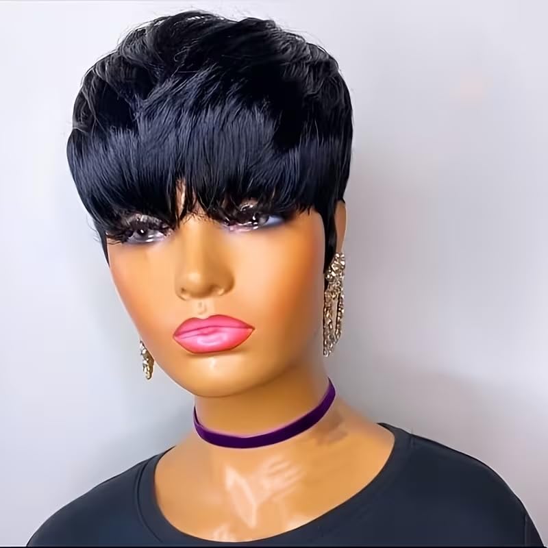 Короткие парики из натуральных – обзор и цена Short Pixie Cut Wig Human Hair Cheap