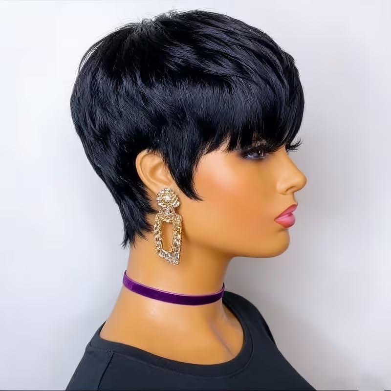 Короткие парики из натуральных – обзор и цена Short Pixie Cut Wig Human Hair Cheap