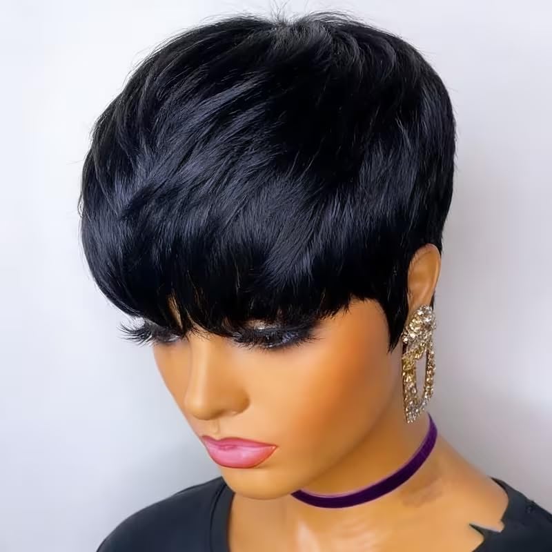 Короткие парики из натуральных – обзор и цена Short Pixie Cut Wig Human Hair Cheap