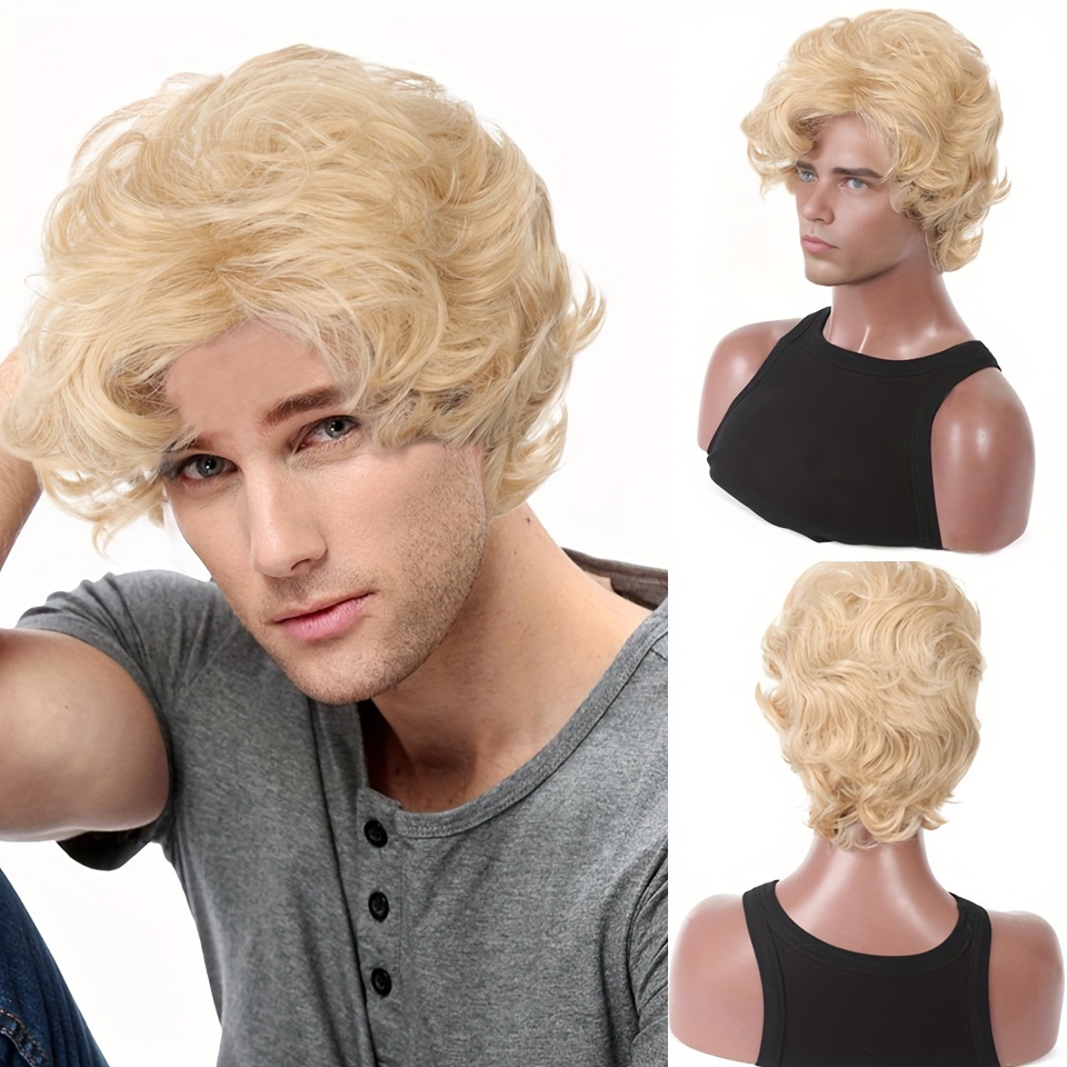 Мужской блондинистый парик, ко – обзор и цена Synthetic Wigs