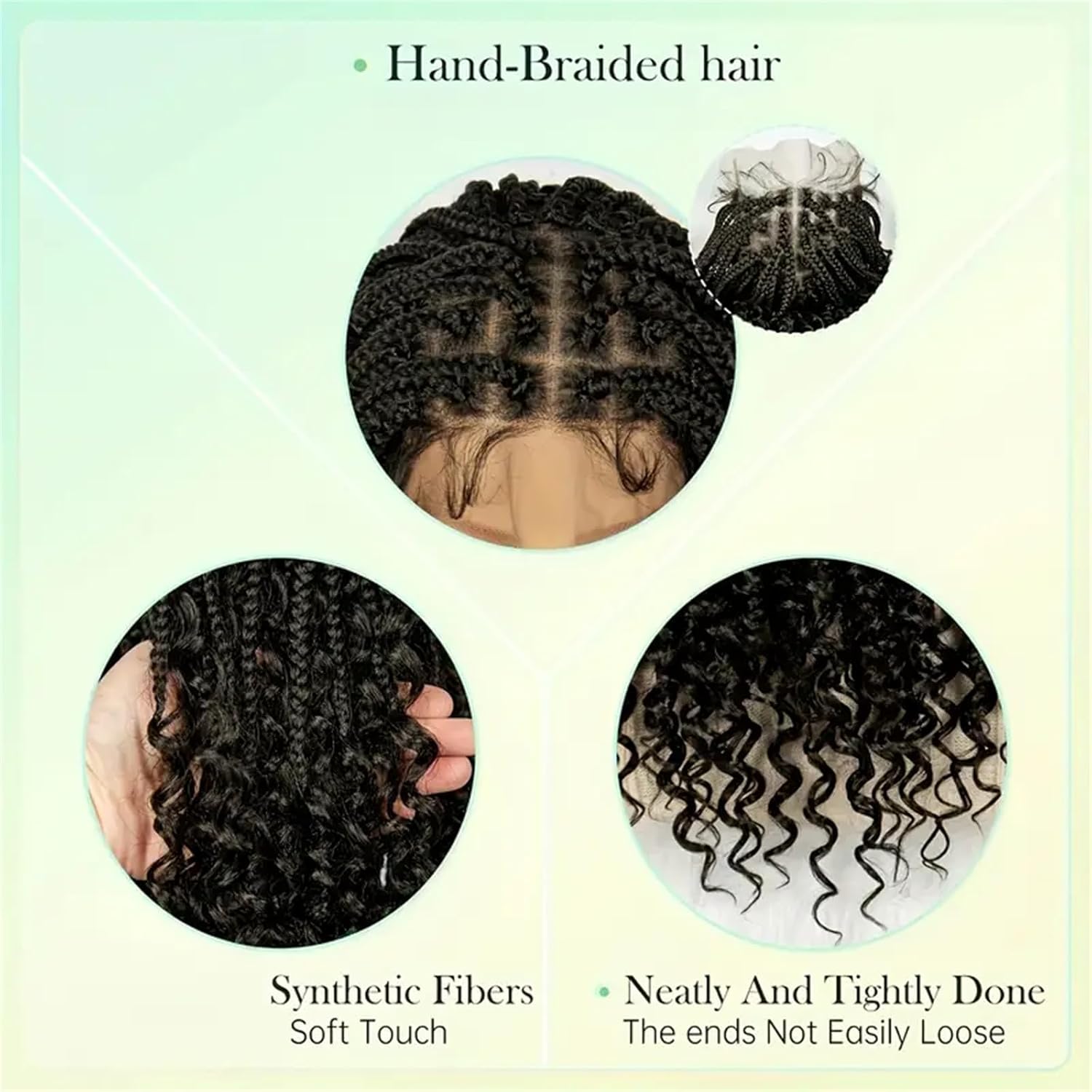 Парик с короткими безузловыми  – обзор и цена Synthetic Braided Wigs For Black Women