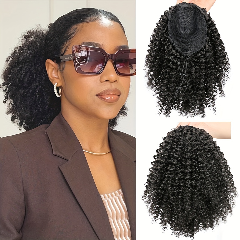 Афро-кудрявый пучок-хвост с об – обзор и цена Drawstring Afro Curly Puff Ponytail