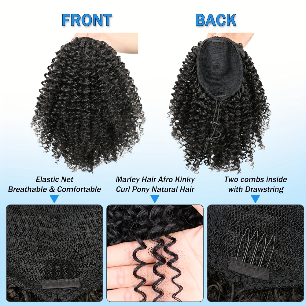 Афро-кудрявый пучок-хвост с об – обзор и цена Drawstring Afro Curly Puff Ponytail