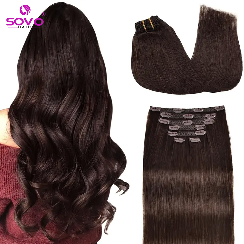 Наращивание волос на клипсах,  – обзор и цена Seamless Clip In Hair Extensions Human Hair