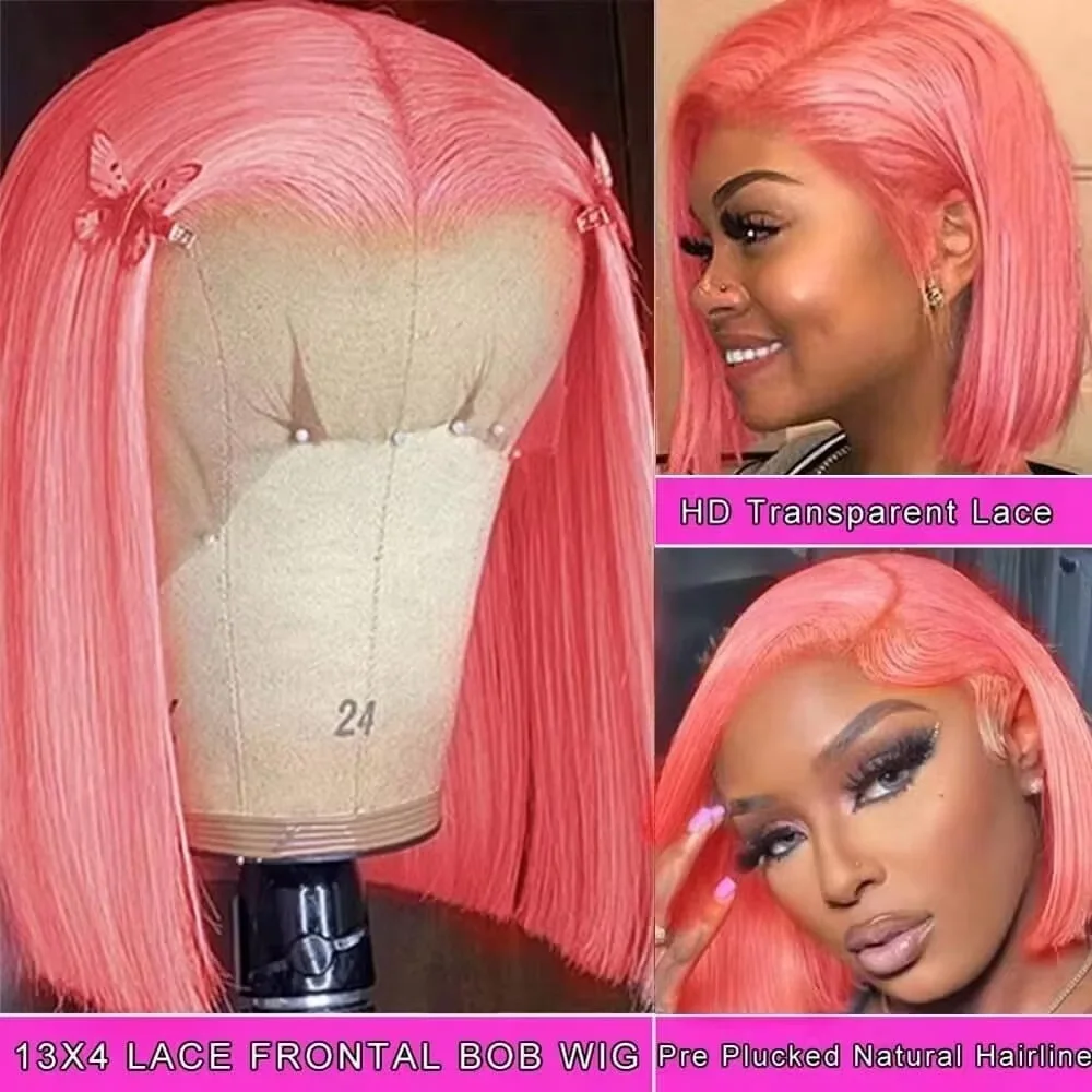10-дюймовые розовые парики-боб – обзор и цена Glueless Wear And Go Human Hair Wig