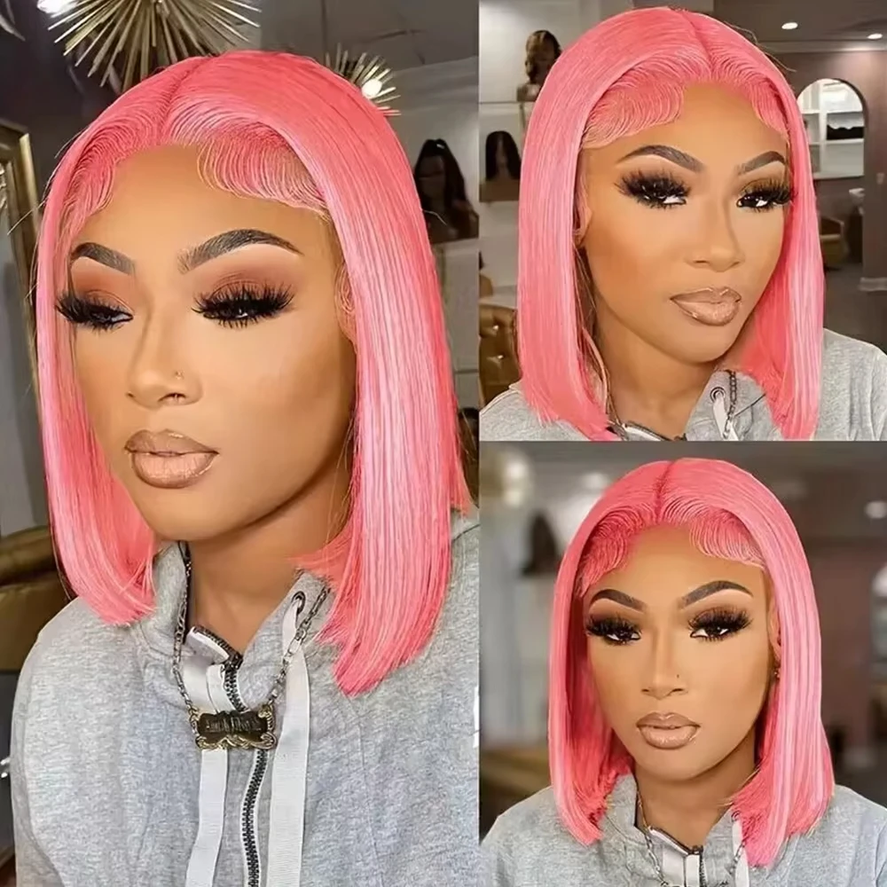 10-дюймовые розовые парики-боб – обзор и цена Glueless Wear And Go Human Hair Wig