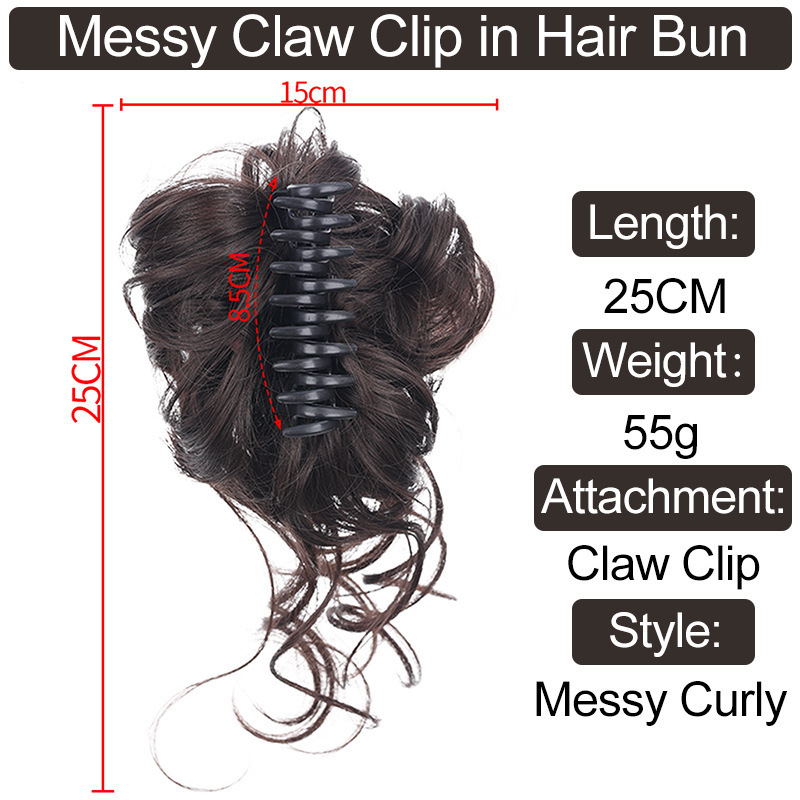 Синтетический небрежный пучок  – обзор и цена Claw Clip Messy Bun Hair Piece