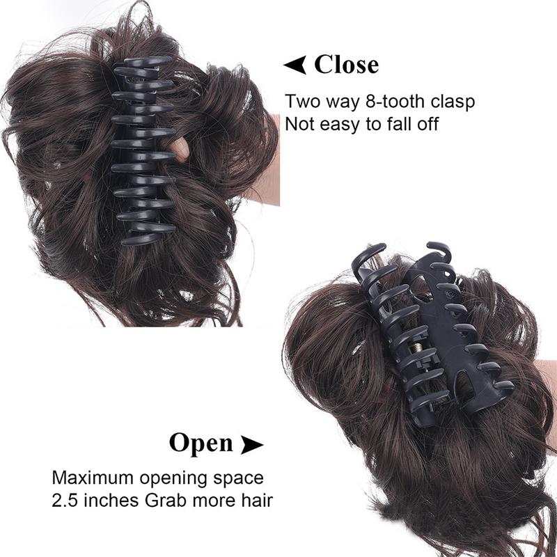 Синтетический небрежный пучок  – обзор и цена Claw Clip Messy Bun Hair Piece