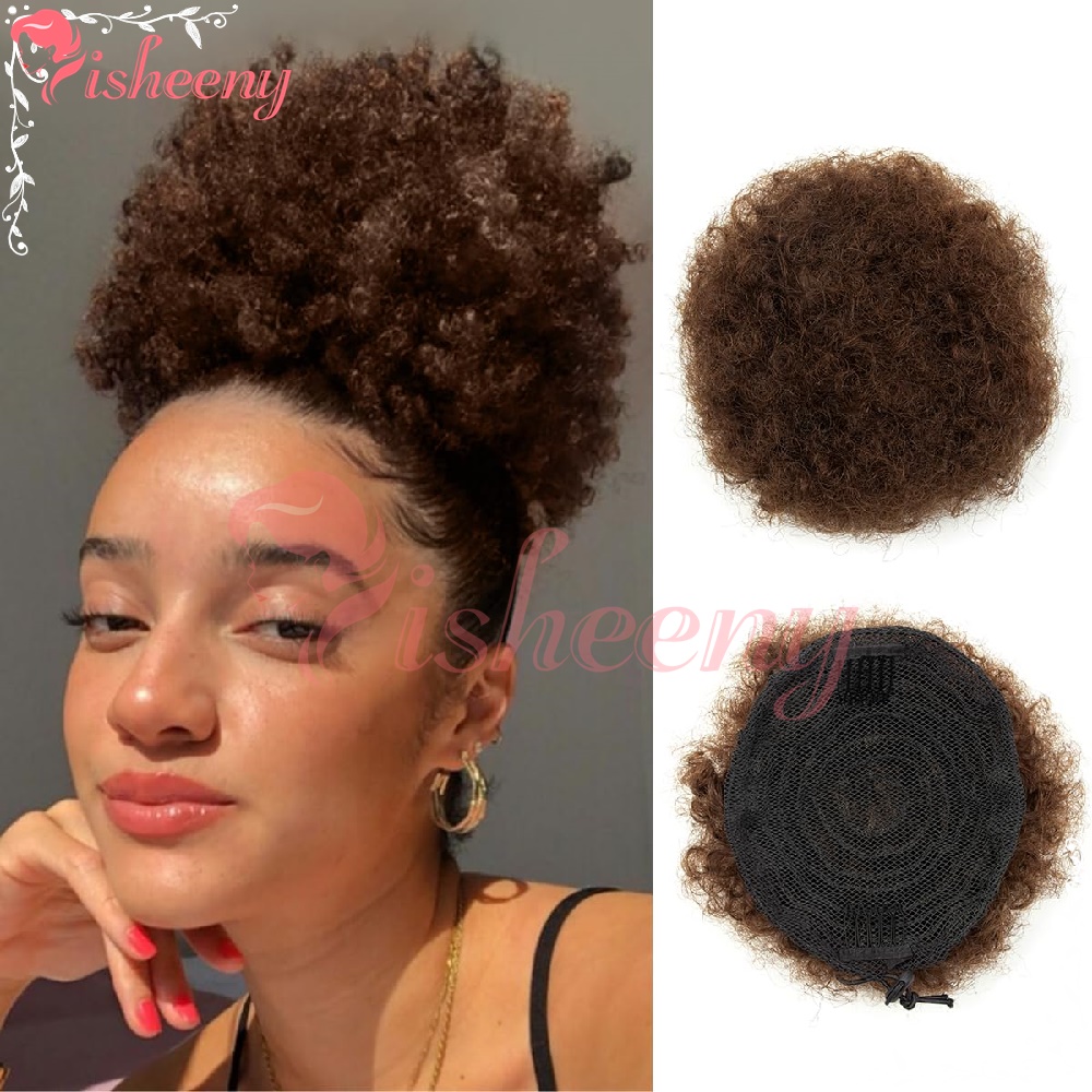 Isheeny Кудрявый афро-пучок на – обзор и цена Drawstring Afro Curly Puff Ponytail